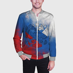 Бомбер мужской Триколор градиент, цвет: 3D-меланж — фото 2