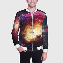Бомбер мужской Теория взрыва, цвет: 3D-белый — фото 2