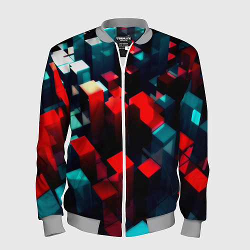 Мужской бомбер Digital abstract cube / 3D-Меланж – фото 1