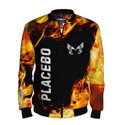 Бомбер мужской Placebo и пылающий огонь, цвет: 3D-черный