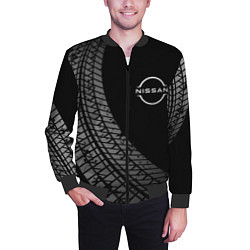 Бомбер мужской Nissan tire tracks, цвет: 3D-черный — фото 2