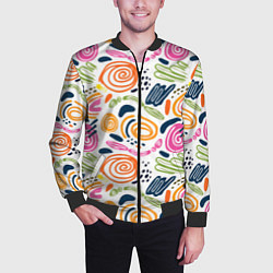 Бомбер мужской Геометрический паттерн, цвет: 3D-черный — фото 2