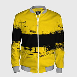 Мужской бомбер Черно-желтая полоса Cyberpunk 2077