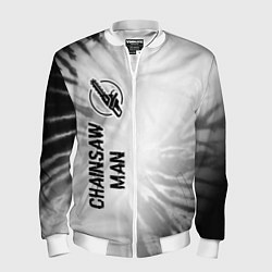 Бомбер мужской Chainsaw Man glitch на светлом фоне: по-вертикали, цвет: 3D-белый