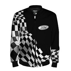 Бомбер мужской Ford racing flag, цвет: 3D-черный