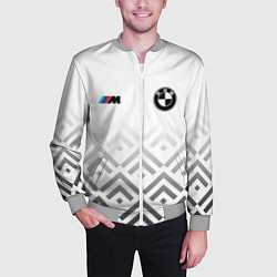 Бомбер мужской BMW m power - белый, цвет: 3D-меланж — фото 2