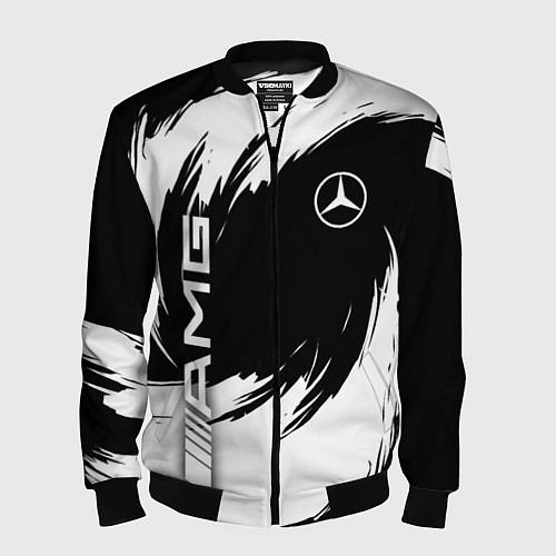Мужской бомбер Mercedes benz - white color / 3D-Черный – фото 1