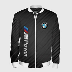 Бомбер мужской BMW power m, цвет: 3D-белый