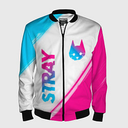 Мужской бомбер Stray neon gradient style: надпись, символ