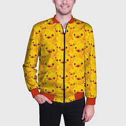 Бомбер мужской Желтая резиновая уточка для ванны, цвет: 3D-красный — фото 2