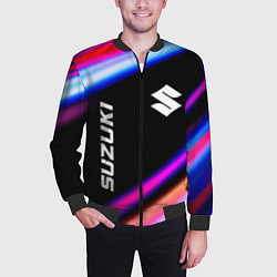 Бомбер мужской Suzuki speed lights, цвет: 3D-черный — фото 2