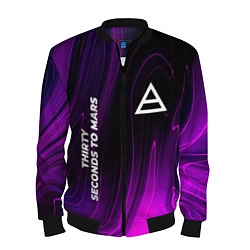 Бомбер мужской Thirty Seconds to Mars violet plasma, цвет: 3D-черный