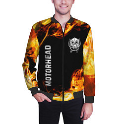 Бомбер мужской Motorhead и пылающий огонь, цвет: 3D-черный — фото 2