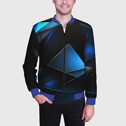 Бомбер мужской Blue black texture, цвет: 3D-синий — фото 2