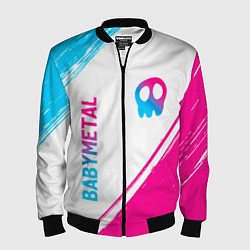 Бомбер мужской Babymetal neon gradient style: надпись, символ, цвет: 3D-черный