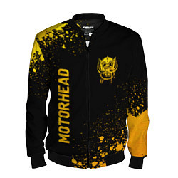 Бомбер мужской Motorhead - gold gradient: надпись, символ, цвет: 3D-черный