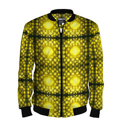Бомбер мужской Ярко-желтые точки, цвет: 3D-черный