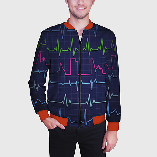 Мужской бомбер Color pulse / 3D-Красный – фото 3