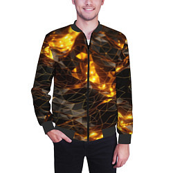 Бомбер мужской Золотистая текстура, цвет: 3D-черный — фото 2