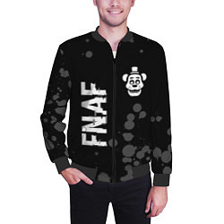 Бомбер мужской FNAF glitch на темном фоне: надпись, символ, цвет: 3D-черный — фото 2