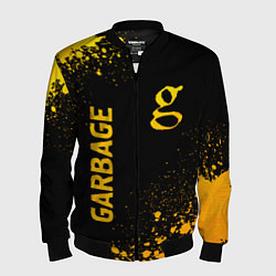 Мужской бомбер Garbage - gold gradient: надпись, символ