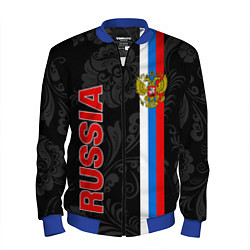 Бомбер мужской Russia black style, цвет: 3D-синий