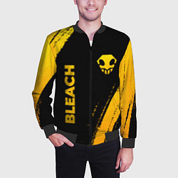 Бомбер мужской Bleach - gold gradient: надпись, символ, цвет: 3D-черный — фото 2
