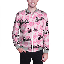 Бомбер мужской Логотип Барби и розовое кружево, цвет: 3D-меланж — фото 2