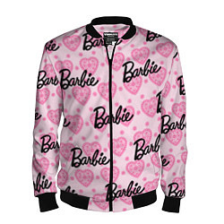 Бомбер мужской Логотип Барби и розовое кружево, цвет: 3D-черный