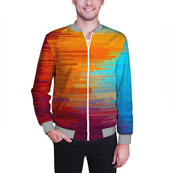 Бомбер мужской Цветной глитч, цвет: 3D-меланж — фото 2