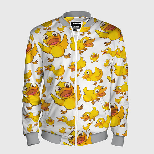 Мужской бомбер Yellow ducklings / 3D-Меланж – фото 1