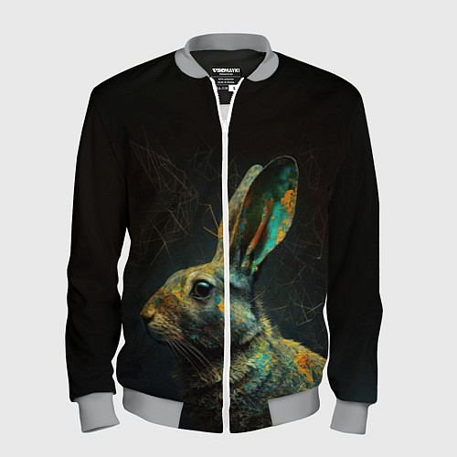 Мужской бомбер Магический кролик / 3D-Меланж – фото 1