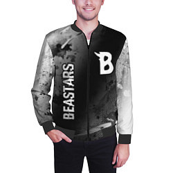 Бомбер мужской Beastars glitch на темном фоне: надпись, символ, цвет: 3D-черный — фото 2