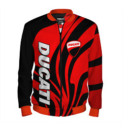 Бомбер мужской Ducati - red stripes, цвет: 3D-красный