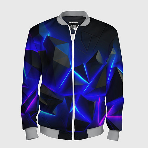 Мужской бомбер Разлом плит из неона / 3D-Меланж – фото 1