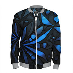 Бомбер мужской Black blue elements, цвет: 3D-меланж