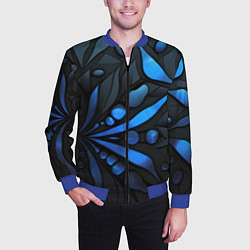 Бомбер мужской Black blue elements, цвет: 3D-синий — фото 2