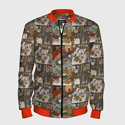 Мужской бомбер Милые иллюстрации коллаж