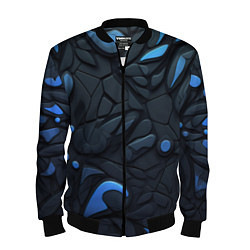 Бомбер мужской Blue black abstract texture, цвет: 3D-черный