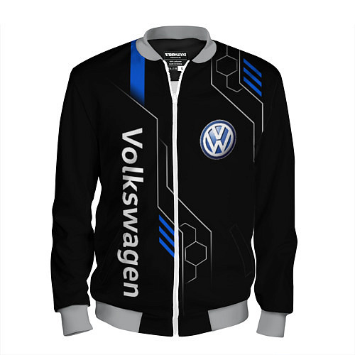 Мужской бомбер Volkswagen - blue technology / 3D-Меланж – фото 1
