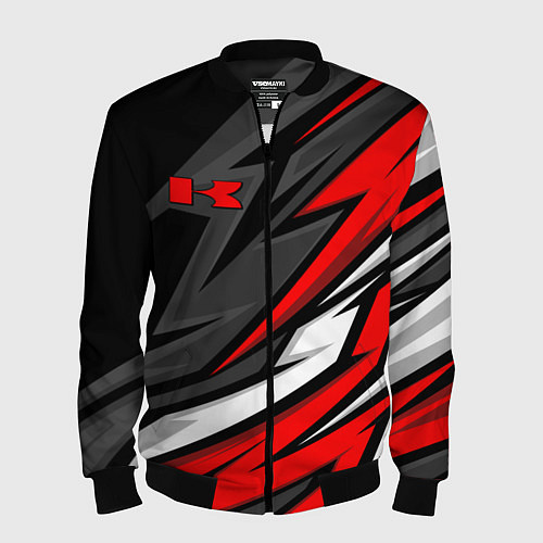 Мужской бомбер Kawasaki - red uniform / 3D-Черный – фото 1