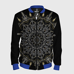 Бомбер мужской Большая костяная мандала, цвет: 3D-синий