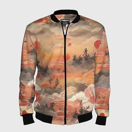Мужской бомбер Japen pattern / 3D-Черный – фото 1