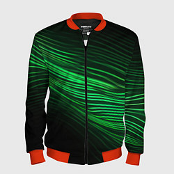 Мужской бомбер Green neon lines