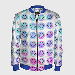 Бомбер мужской Smiley holographic, цвет: 3D-синий