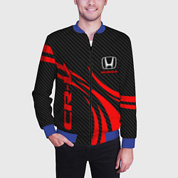 Бомбер мужской Honda CR-V - красный и карбон, цвет: 3D-синий — фото 2