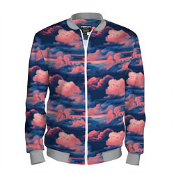 Бомбер мужской Волшебные сине розовые облока, цвет: 3D-меланж