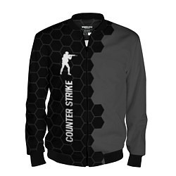 Бомбер мужской Counter Strike glitch на темном фоне: по-вертикали, цвет: 3D-черный