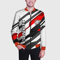 Бомбер мужской Honda - red and white, цвет: 3D-красный — фото 2