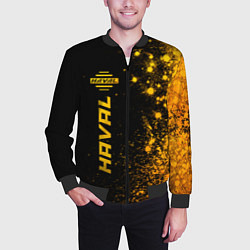 Бомбер мужской Haval - gold gradient: по-вертикали, цвет: 3D-черный — фото 2